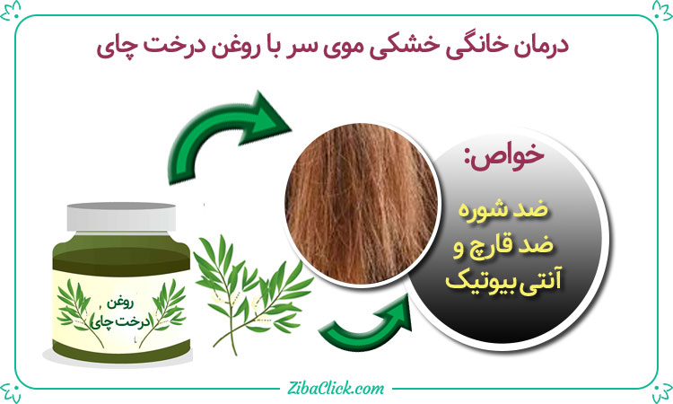 درمان خانگی خشکی مو روغن چای